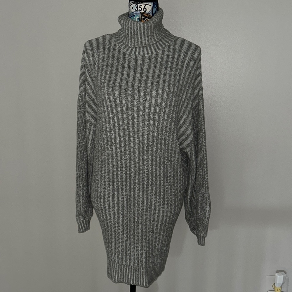 Long sleeve cowl neck sweater dress